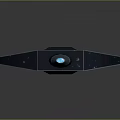 Glowing Blue Sword With Intricate Blade Texture And Dark Hilt Design