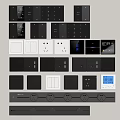 Modern Electrical Switches Sockets With Digital Control Panels And Display Screens 3d model