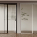 Modern sliding door Changhong glass oil sand glass 3d model