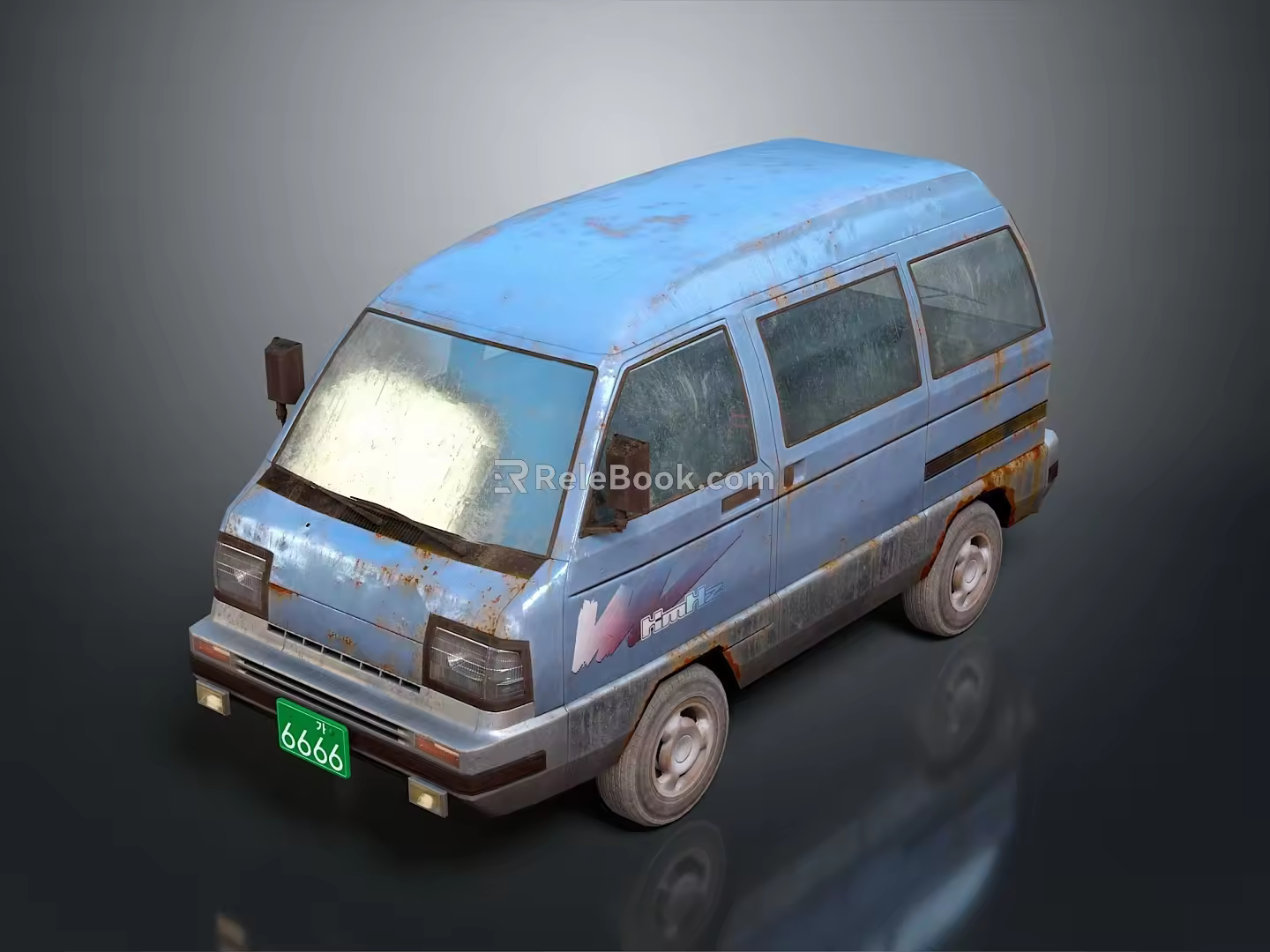 minibus minivan driverless bus school bus van box car 3d model