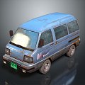 minibus minibus minivan driverless bus bus school bus van box car 3d model