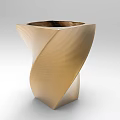 Unique Modern Golden Metallic Decorative Ornament Set With Twisted Textured Design