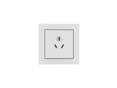 Modern White Square Electrical Wall Socket Single Unit Component For Home Use 3d model