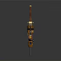 Steampunk Sci Fi Mechanical Gun With Scope Wooden Stock And Gear Details