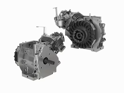 Engine Components Showing Mechanical Structure With Gears And Metal Casing 3d model