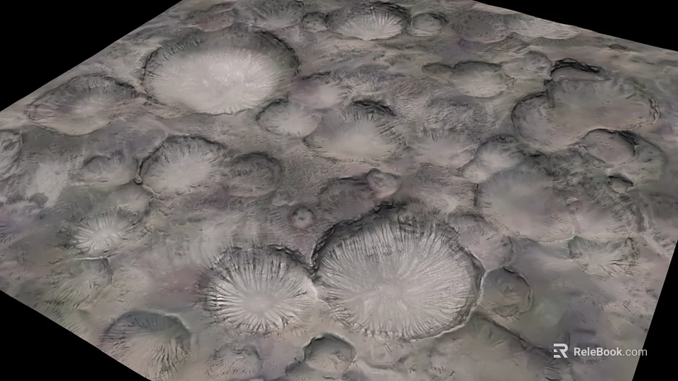 Mysterious Rocky Landscape With Circular Formations And Textured Surface 3d model 