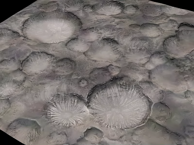 Mysterious Rocky Landscape With Circular Formations And Textured Surface 3d model