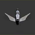 Realistic Silver Fish With Black Stripe Yellow Fins Large Eyes And Reflection On Gray Background