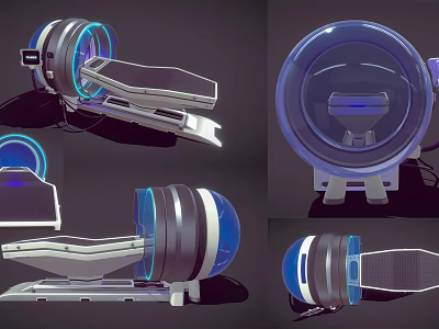 Advanced Medical Imaging Scanner With Circular Detection And Patient Table Design 3d model