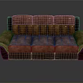 Modern Brown Leather Sofa With Tufted Design Sturdy Armrests And Comfortable Seating 3d model