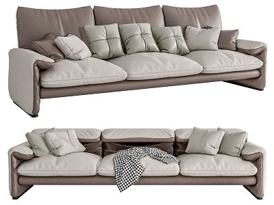 Modern three-seat sofa multiplayer sofa model