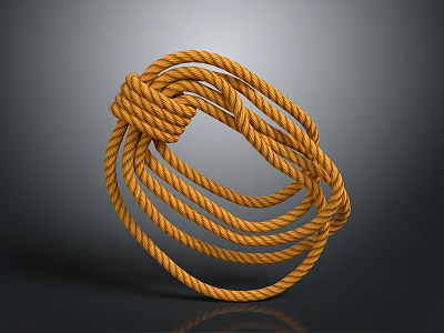 High Quality Coiled Orange Knotted Rope for Daily Home Essentials 3d model
