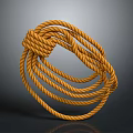 High Quality Coiled Orange Knotted Rope for Daily Home Essentials 3d model