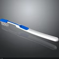 Blue And White Toothbrush With Ergonomic Handle And Soft Bristles For Daily Use