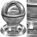 Vintage Metal Ornament Decor Combination With Spherical Base And Textured Surface 3d model