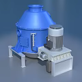 Industrial Blue Conical Equipment With Motorized Drive Unit And Stable Base Support 3d model