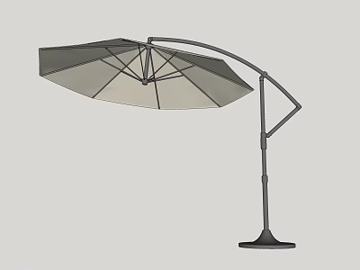 Durable Adjustable Curved Pole Patio Umbrella For Outdoor Garden Shade 3d model