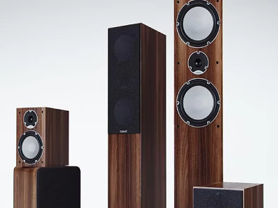 Wooden Home Audio Speakers In Different Sizes With Modern Design And Quality Sound 3d model