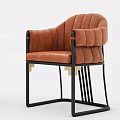 Stylish Modern Dining Chairs With Black Metal Frames And Brown Upholstered Seats
