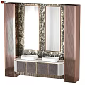 Elegant Modern Bathroom Vanity With Double Sinks Marble Wall And Double Mirrors 3d model