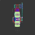 Detailed Mechanical Metal Engine Featuring Dual Cylinders And Robust Industrial Design
