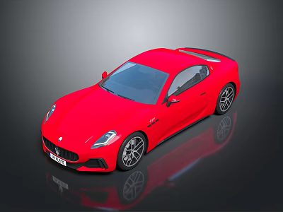 Red Sports Car With Sleek Design Modern Styling And Black Alloy Wheels 3d model