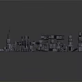 Cartoon Sci Fi Mechanical Scene With 3D Rendered Metal Structures Pipes Platforms And Towers