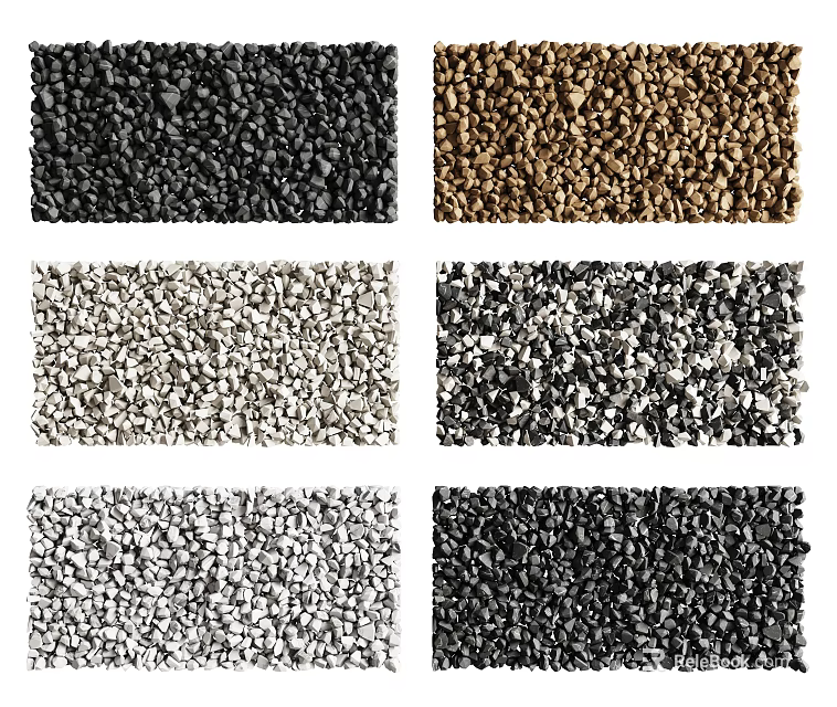 Stone Wood Material Samples With Assorted Colors And Different Natural Textures 3d model