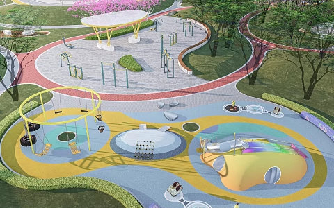 Modern Park Sports Park Pocket Park Landscape Sketches 3d model