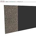 Sofa Backdrop Wall Combining Terrazzo Texture And Black Vertical Panels