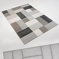 Modern Square Rug With Geometric Patchwork In Neutral Tones For Interior Decor 3d model