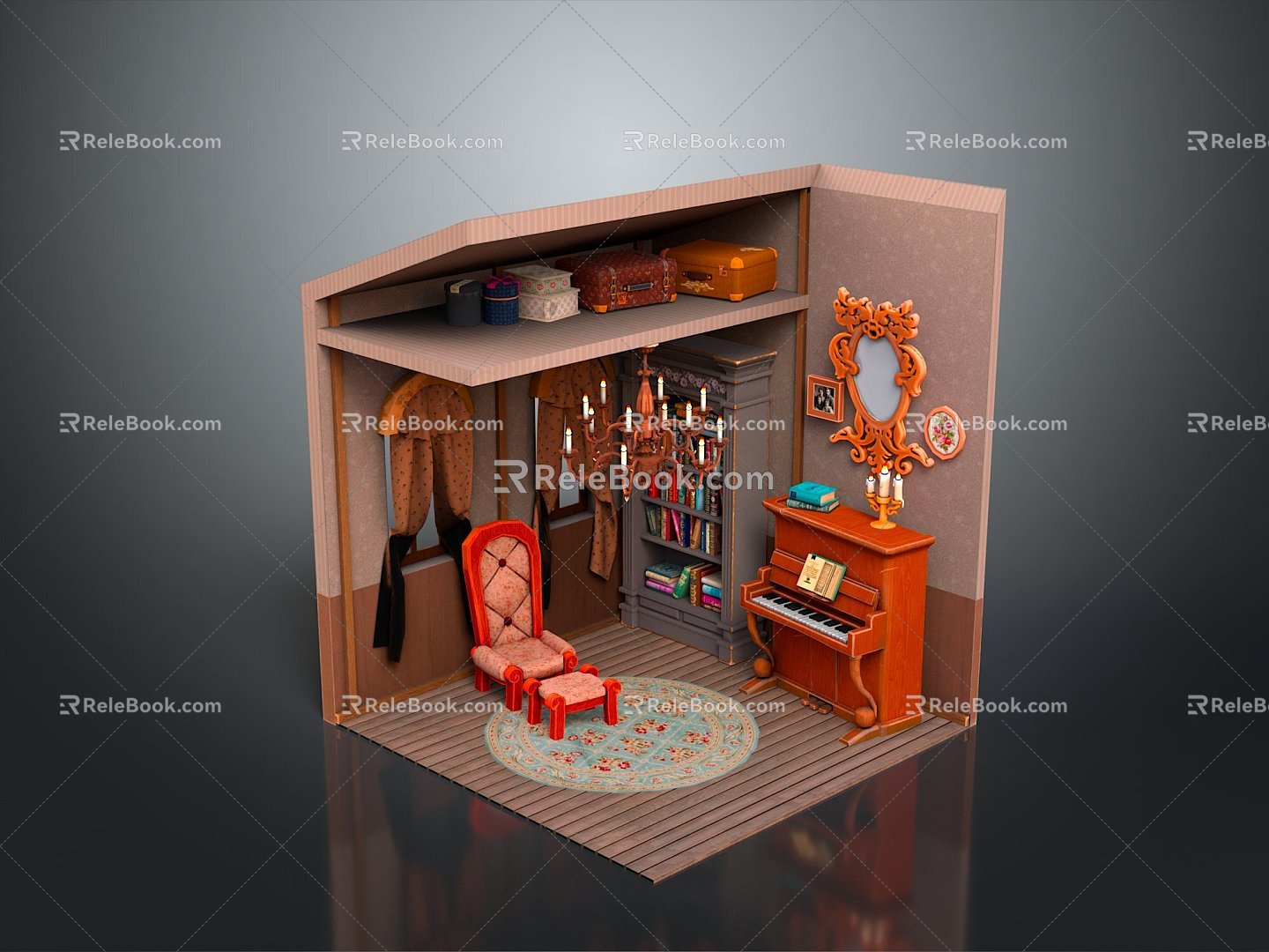 Living Room Living Room Living Room Space Living Room Animation Living Room Game Living Room Cartoon Bedroom Cartoon Room 3d model