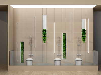 Modern toilet bathroom shower 3d model