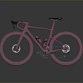Pink Road Bicycle With Grid Texture And Black Handlebar Seat On Gray Background Reflection