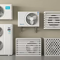 Various Wall Mounted And Standing Air Conditioner Fans With Different Cooling Designs