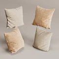 Soft Beige And Light Brown Velvet Decorative Pillows For Minimalist Home Sofa