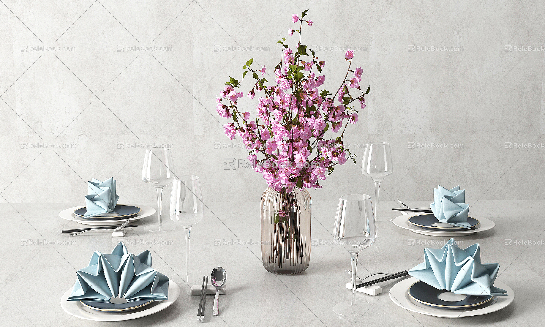 Modern Tableware Table Decoration 3d model