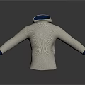 White Long Sleeve Hoodie With Blue Accents And Comfortable Casual Design