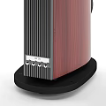 Modern Home Audio Speakers With Different Designs And Black Red Wooden Finish
