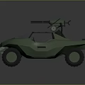 Green All Terrain Vehicle With Mounted Gun And Seats Modern Design