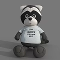 Cute Raccoon Stuffed Toy with T shirt Featuring I AM ENOT YOU ARE NOT