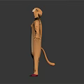 Brown Animal Onesie Costume With White Belly Hood And Red Shoes