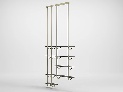 Modern Hanging Metal Bookshelf With Multiple Shelves And Minimalist Design 3d model