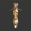 Golden Abstract Sculpture With Modern Angular Design And Shiny Glossy Finish