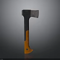 Black Axe Head With Orange Handle As Professional Cutting Tool Equipment