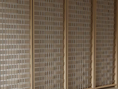 Traditional Wooden Room Divider Screen with Intricate Lattice Design for Home Decor 3d model