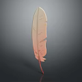 Pastel Pink Beige Gradient Feather Decorative Ornament Set With Shiny Glossy Design For Home Decor
