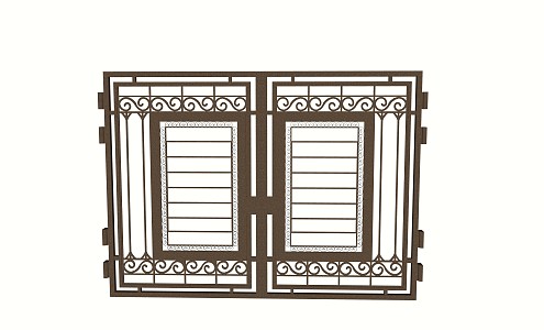 European-style gate villa courtyard small door 3d model