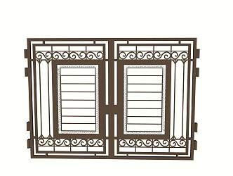 European-style gate villa courtyard small door 3d model
