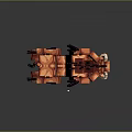 Orange Pixel Art Fantasy Beast 3D Model With Red Body And Black Spikes